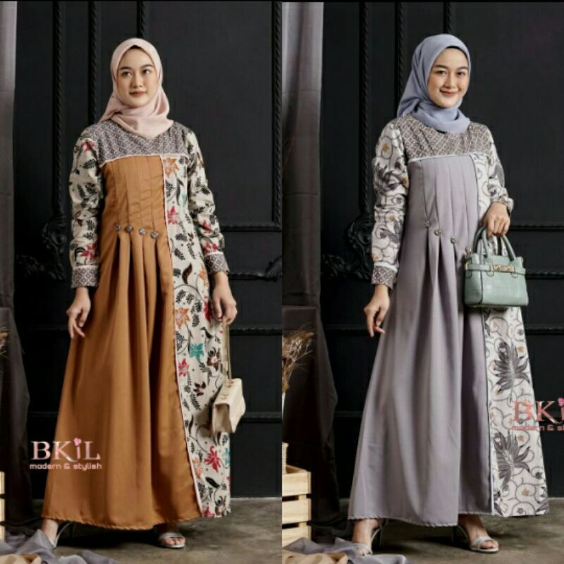 GAMIS BATIK KOMBINASI FASHION MODERN