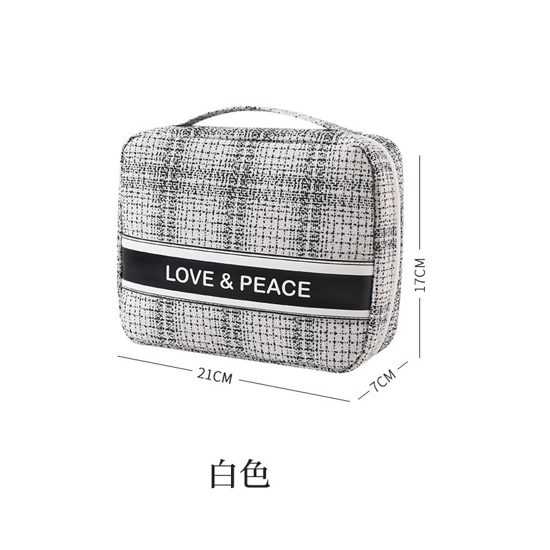 Tas Penyimpanan Kosmetik Korea Love Peace Tas Skincare Pouch Kosmetik Pouch Makeup Organizer