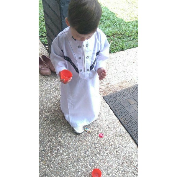 baju gamis anak laki laki pakaian koko muslim anak cowok putih