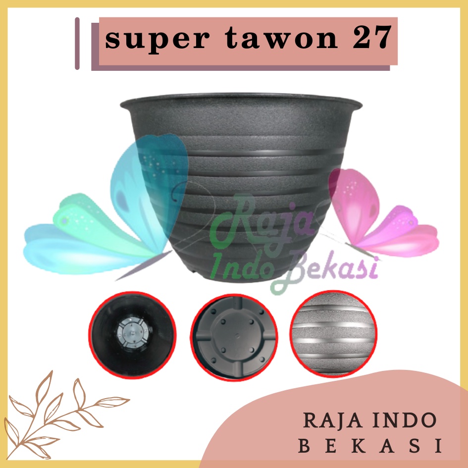 Pot Super Tawon 27 Cm Hitam By Garden Of Love Tawon Pot 27CM - Bukan Pot Tawon Madu Jet Gusi 30 32CM