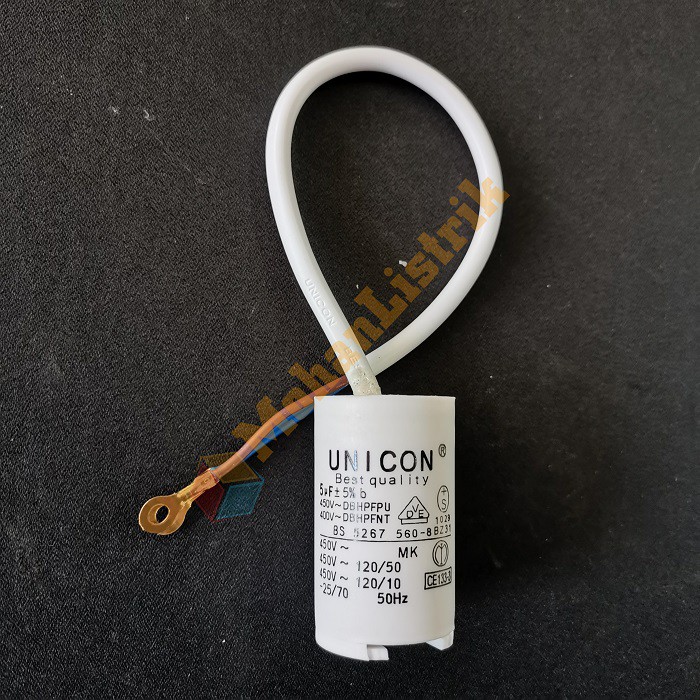 Kapasitor UNICON 5 uf 450V AC Bulat Kecil