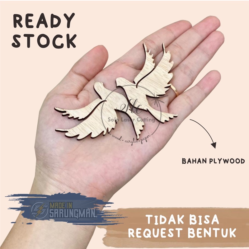 Burung Merpati plywood / Hiasan mahar burung scrapbook