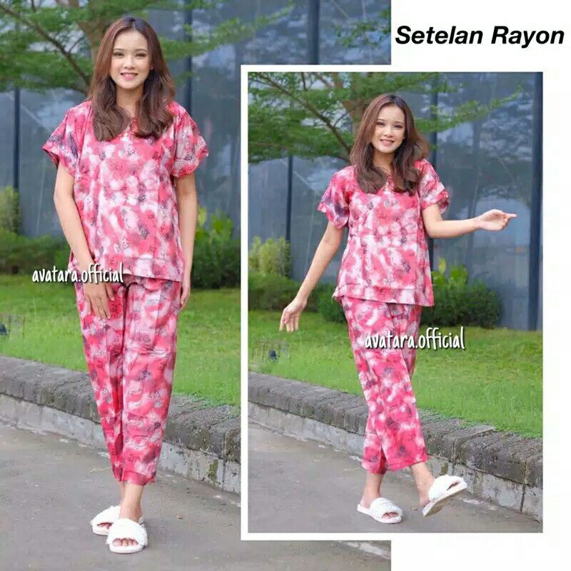 Setelan Rayon Lengan pendek