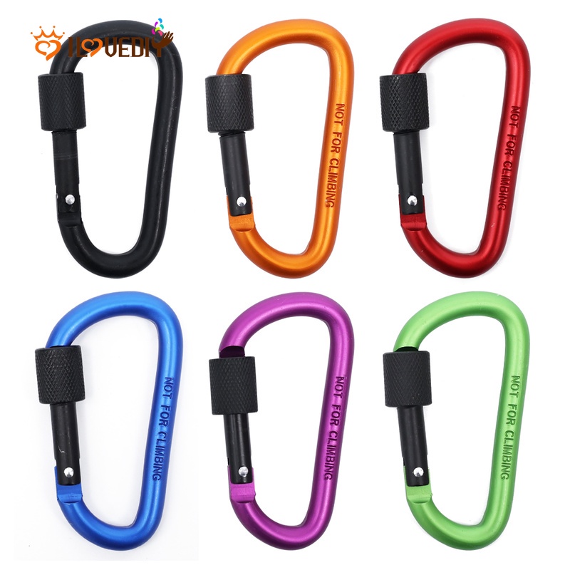 Gantungan Kunci Carabiner Bentuk D Warna-Warni Untuk Camping / Survival / Outdoor