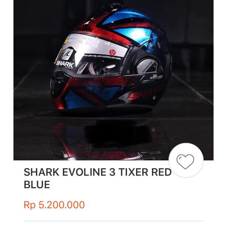 SALE 2ND 99% MULUS HELM MODULAR SHARK EVOLINE3 TIXER RED BLUE L FRANCE