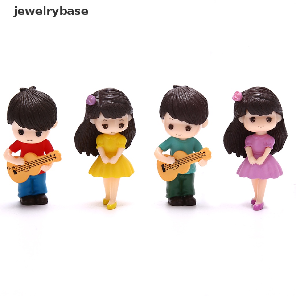 (jewelrybase) Set Miniatur Pasangan Gitar Untuk Dekorasi Taman / Rumah