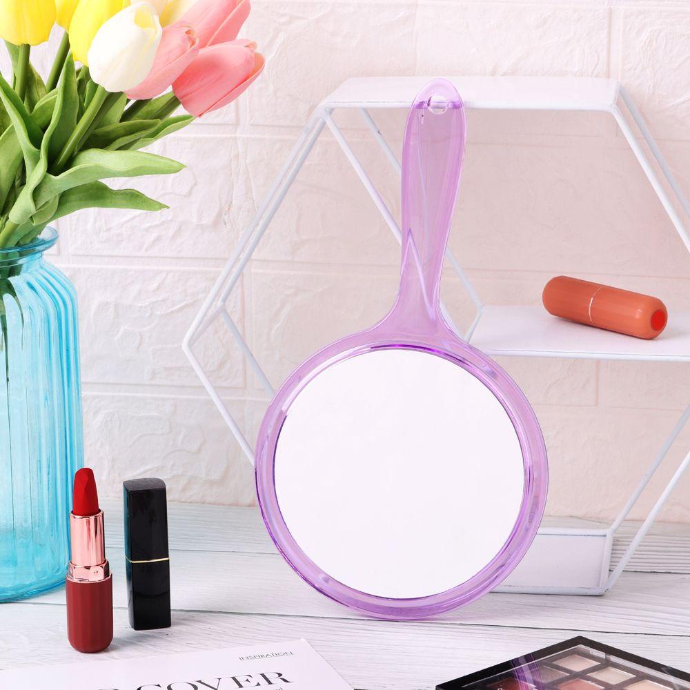 R-flower Hand Mirror Cermin Kosmetik Genggam Bentuk Bulat Gagang Dua Sisi