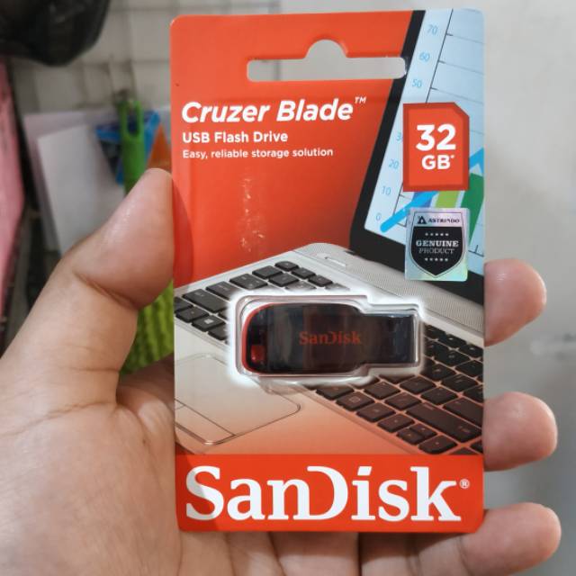 FLASHDISK SANDISK CRUZER BLADE 32GB USB FLASH DRIVE/ PENYIMPANAN EKSTERNAL