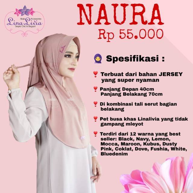 Bergo naura by linalivia hijab ori hijab brand berkualitas