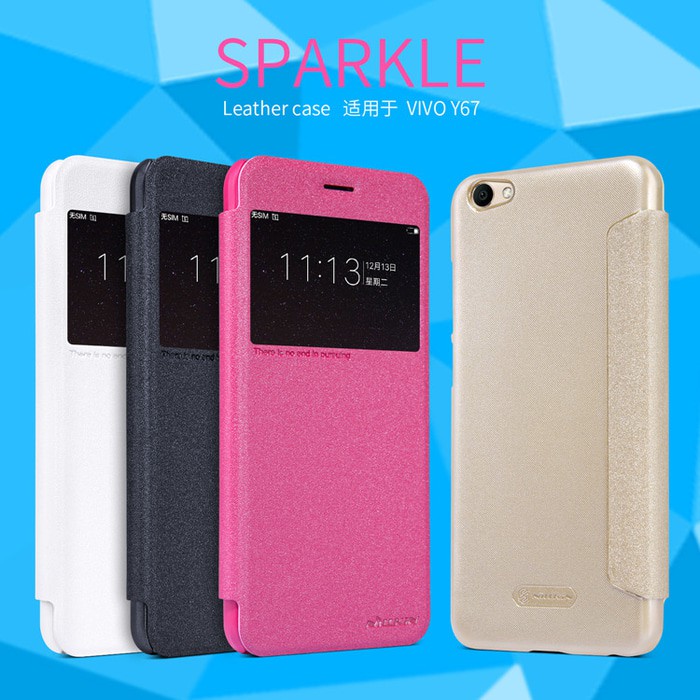 VIVO V5 Y67 Flip Cover NILLKIN SPARKLE Back Hard Case