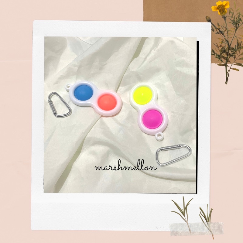 Gantungan Kunci Pop It Putih 3 Warna Lubang Bubble Three Dimples Mini Fidget Toys Stress Relief-2