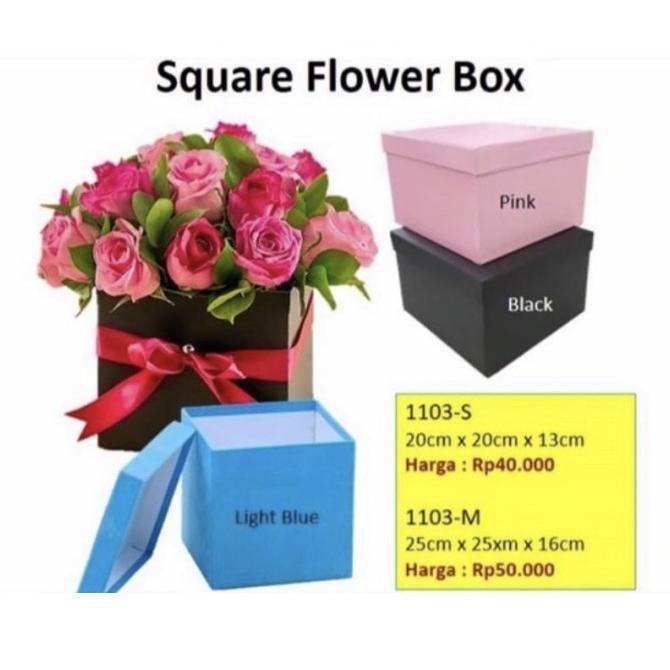 

Sale!!! Square Flower Box Kotak Bunga 1103M Bloombox Gift Kado Florist - Paling Diminati