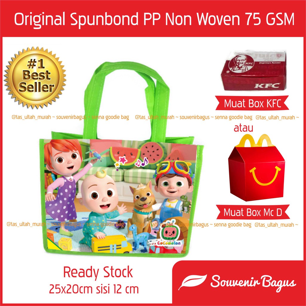 Tas Ultah Cocomelon Souvenir Ulang Tahun Cocomelon Murah Terlaris Jakarta Lucu Spunbond Asemka