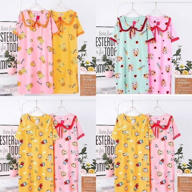 Daster kerah renda import