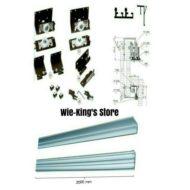 Produk Terbaru - Roda Dan Rel Pintu Lemari Sliding / Geser 2 Pintu Yiming