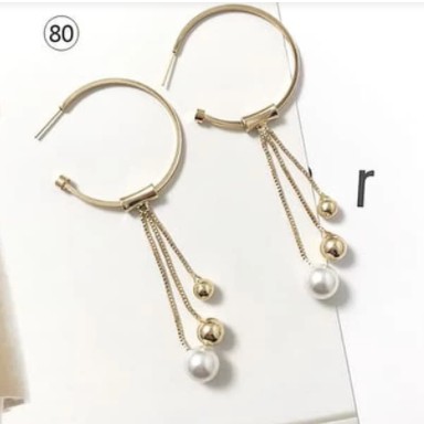 [ORGM] *SALE*Anting korea juntai manik pompom