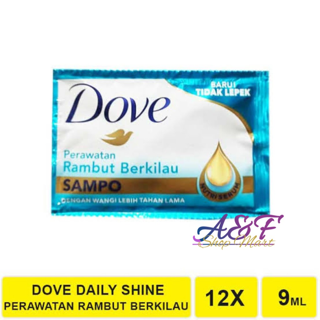 Dove Shampo Perawatan Rambut Berkilau 9ml x 12 Sachet