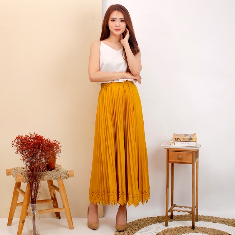 ROK LASER - PLISKET MAYUNG HYGET PON ZIGZAG POLOS MURAH GROSIR SUPPLIER ABG KARET MELAR REMPEL-MUSTARD