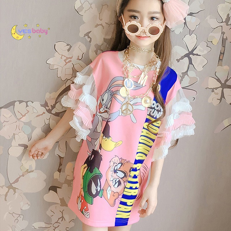 Yesbaby Gaun Casual Lengan Pendek dengan Bahan Katun dan Yesbaby Gaun Casual Lengan Pendek dengan Bahan Katun dan
