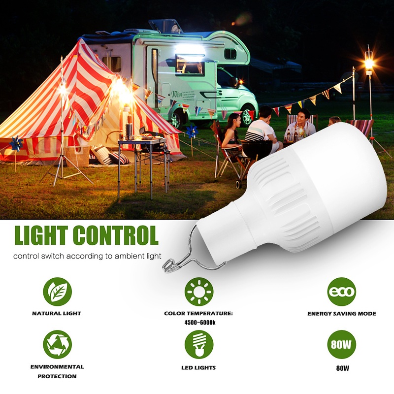 USB Rechargeable Light Bulb Outdoor Camping 3 Model Dimmable Portable Emergency Lights BBQ Hanging Night Lamp