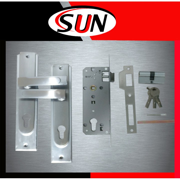 Handle set Kunci  Pintu  Rumah Putih Stainless Ukuran  Besar 