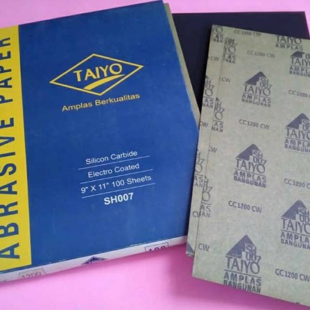 AMPLAS TAIYO LEMBARAN / WATERPROOF DUCO - AMPLAS BANGUNAN TAIYO KERTAS PASIR