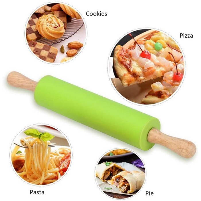 

KUE-PENGHIAS-ALAT- ROLLING PIN SILICONE 29CM BESAR PENGGILAS ADONAN SILIKON ANTI LENGKET - ORANGE