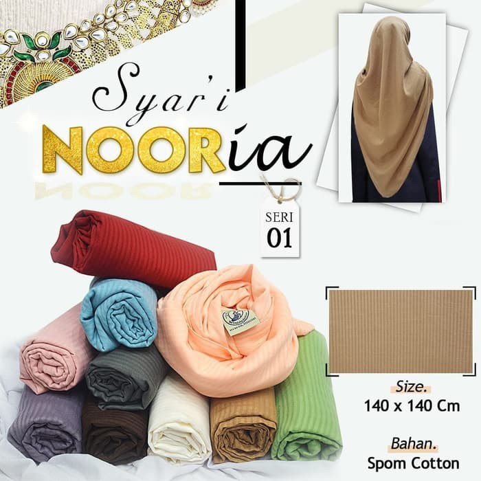 Kerudung Segi Empat Syar'i NOORIA UMAMA Scarf Hijab Jilbab Syari