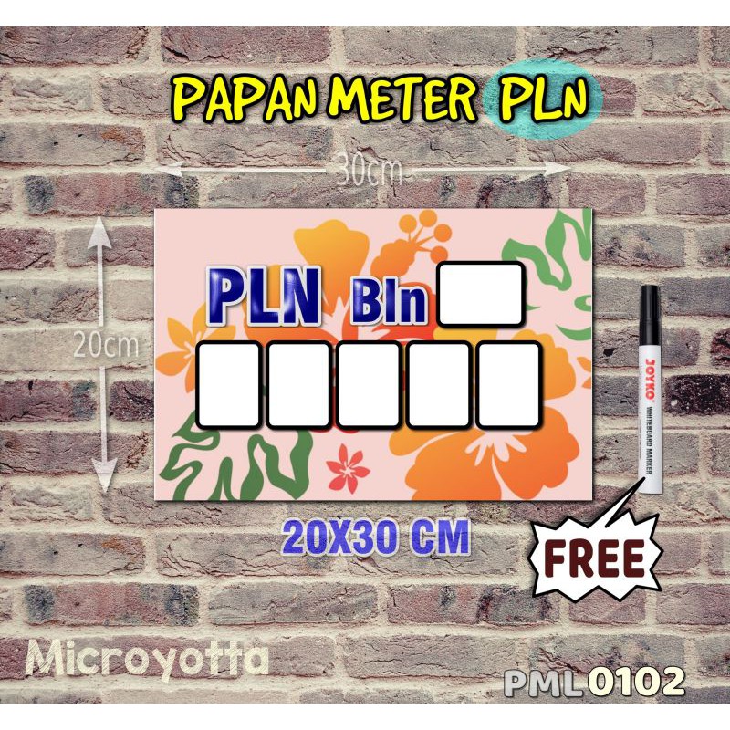

Microyotta Papan Meter Listrik PLN PAM motif Unik - Floral 02
