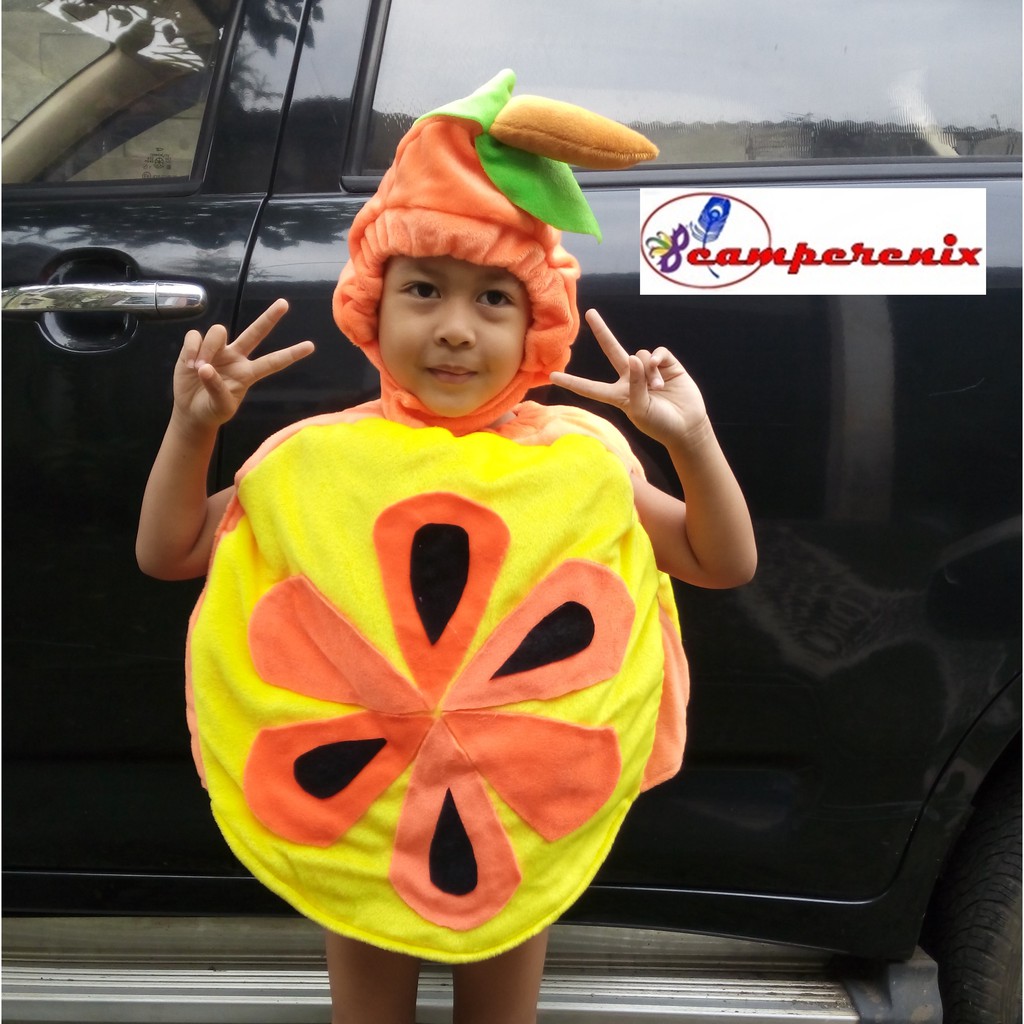 JERUK Anak TK , KOSTUM KARNAVAL KOSTUM ANAK BAJU KARNAVAL KOSTUM KARAKTER KOSTUM BUAH ANAK