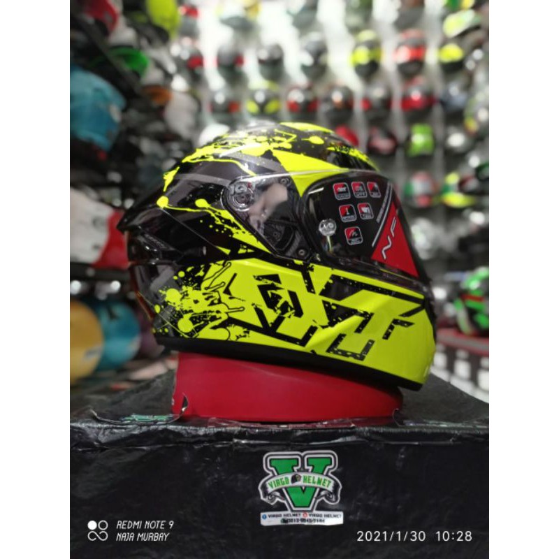 KYT HELM NFR MOTIF NEUTRON BLACK YELLOW FLUO KYT NFR ORIGINAL TERMURAH