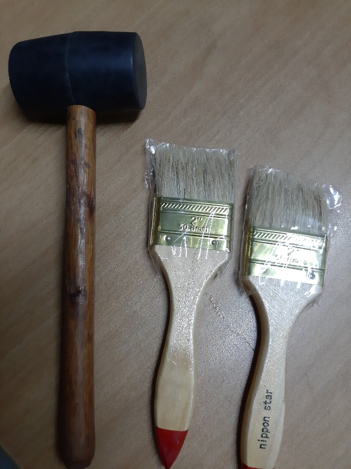 Kuas Cat Tembok 1, 11/2 , 2, 3, 4 , Sampai 5 Gagang Kayu Putih  Nippon Star
