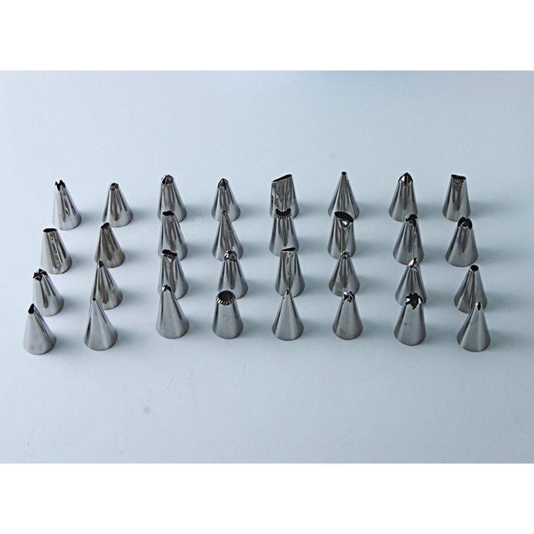 Set Spuit 32 pcs Stainless Steel / Alat Dekorasi Kue Piping Rusia Nozzle / Alat Hias