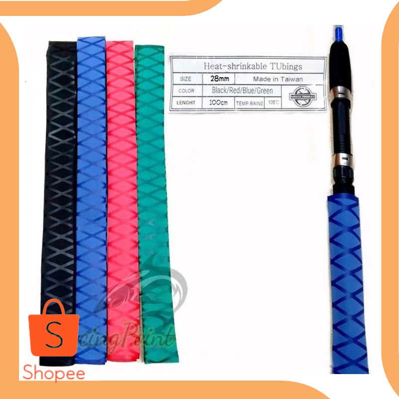 Dijual onderdil Tube Grip Joran Pancing Karet Bakar Motif X Diameter 28mm P Berkualitas