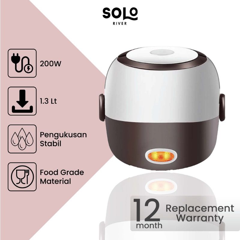 SOLO RIVER Rantang 1 Tingkat Electric Cooker Heating Lunch Box