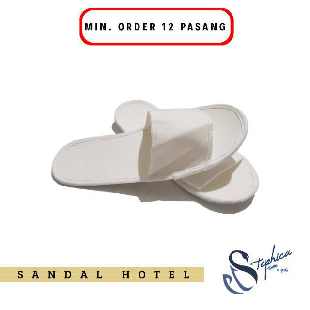Sandal Hotel POLOS Putih Hitam Custom Sablon Souvenir Spa Rumah Sakit Murah Kualitas Bagus-1