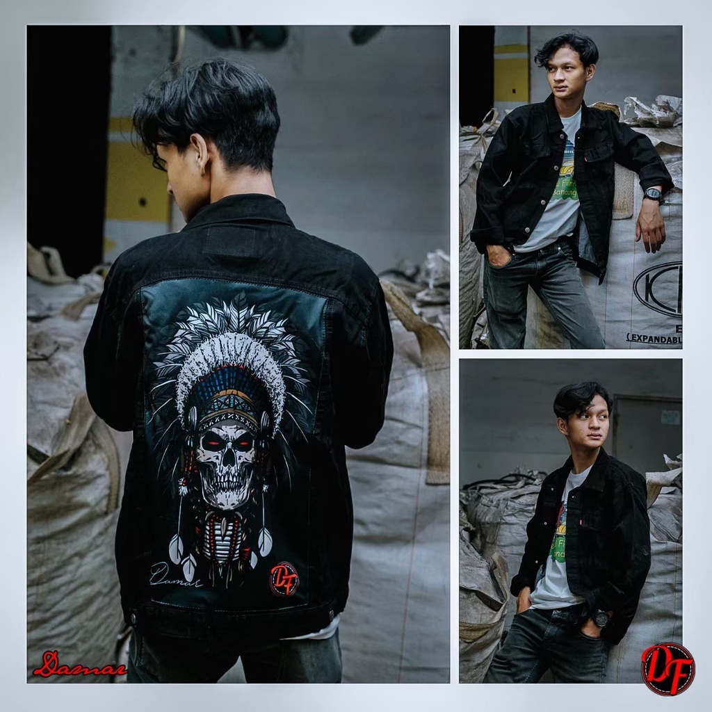 JAKET JEANS PRINTING GAMBAR ANIMASI-JAKET DENIM REMAJA GAUL KEKINIAN UKURAN L XL TERMURAH BISA BAYAR DI TEMPAT