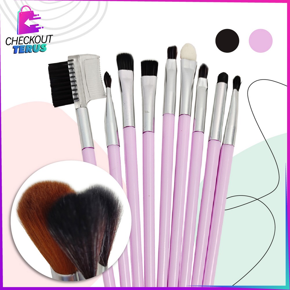 CT K103 Brush Make Up Set Isi 12PCS Kuas Make Up Lengkap Wanita Portable Kit Set Kuas Makeup Kosmetik Foundation Blush On