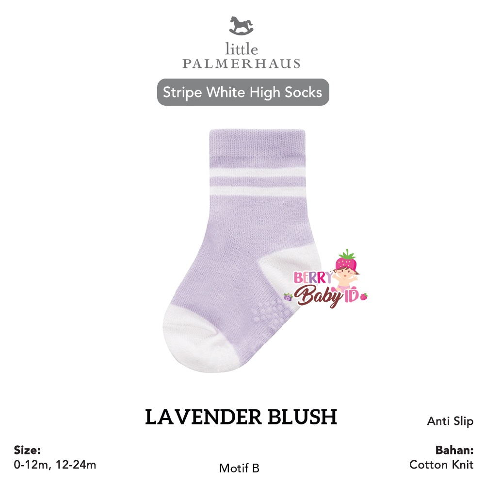 Little Palmerhaus Stripe High Socks Anti Slip Kaos Kaki Cotton Bayi Berry Mart