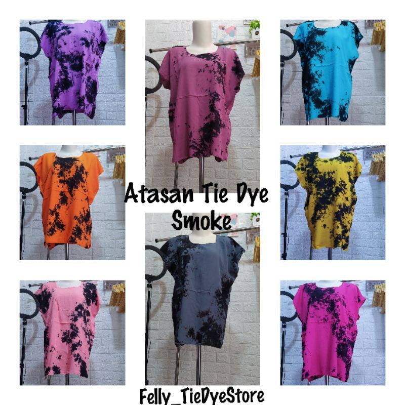 Atasan pendek wanita Rayon Tie Dye Adem