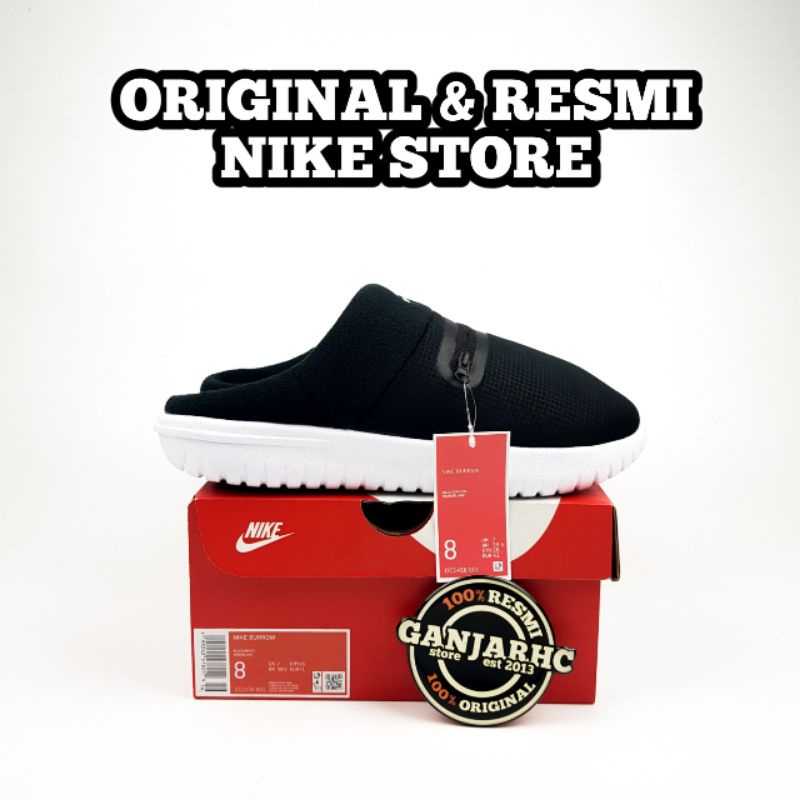 Sandal Pria Nike Slide Burrow Black White Original Resmi 100% Authentic