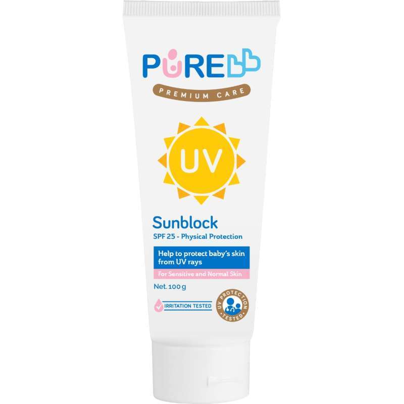 Pure BB Baby SUNBLOCK SPF25 100gr / 50gr Sun UV Protection Aman untuk Bayi - Sun Block Krim Lotion PREMIUM