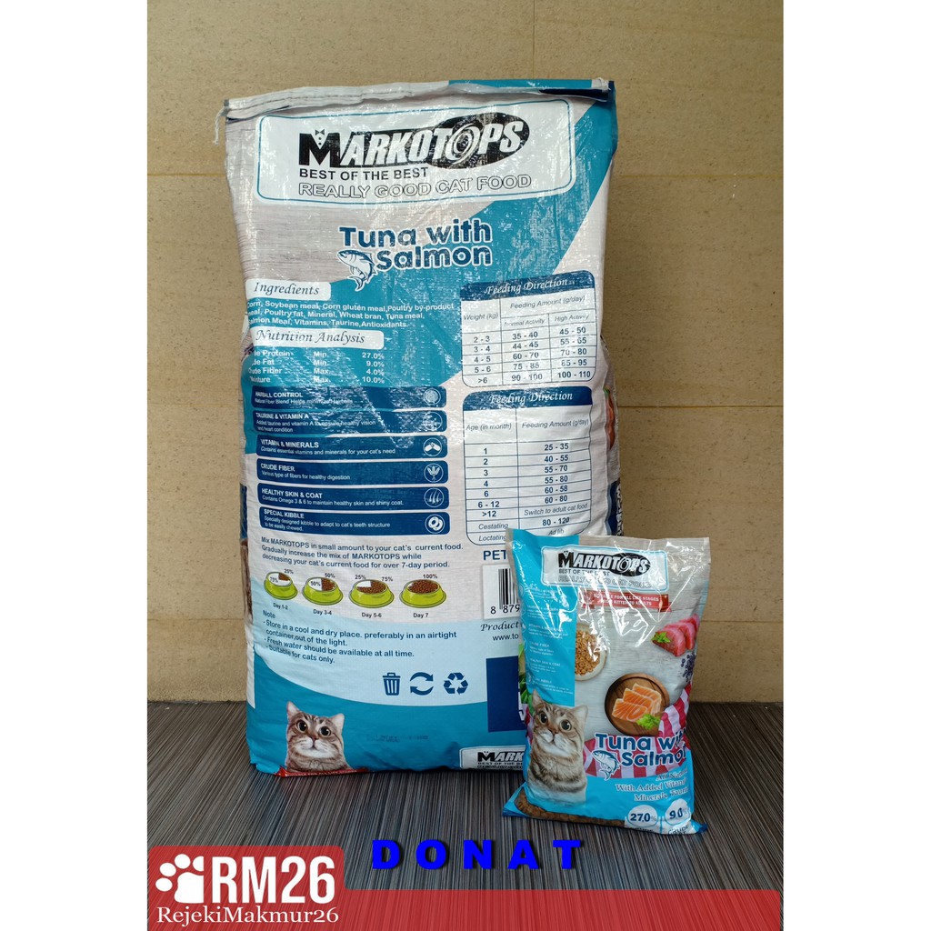 Makanan Kucing Cat Food Markotops Kitten dan Adult Repack 800gr