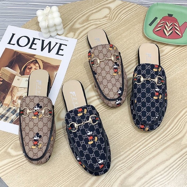 Sepatu SSH12 Sepatu Import Fashion Wanita Sepatu Mickey Gucci Half Sneaker