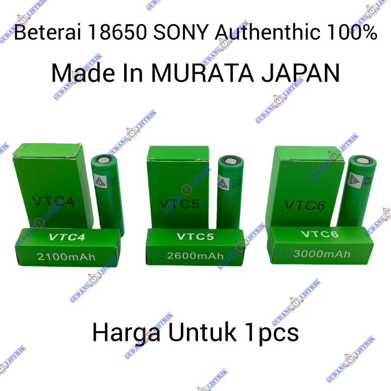 Baterai 18650 SONY VTC Authenthic