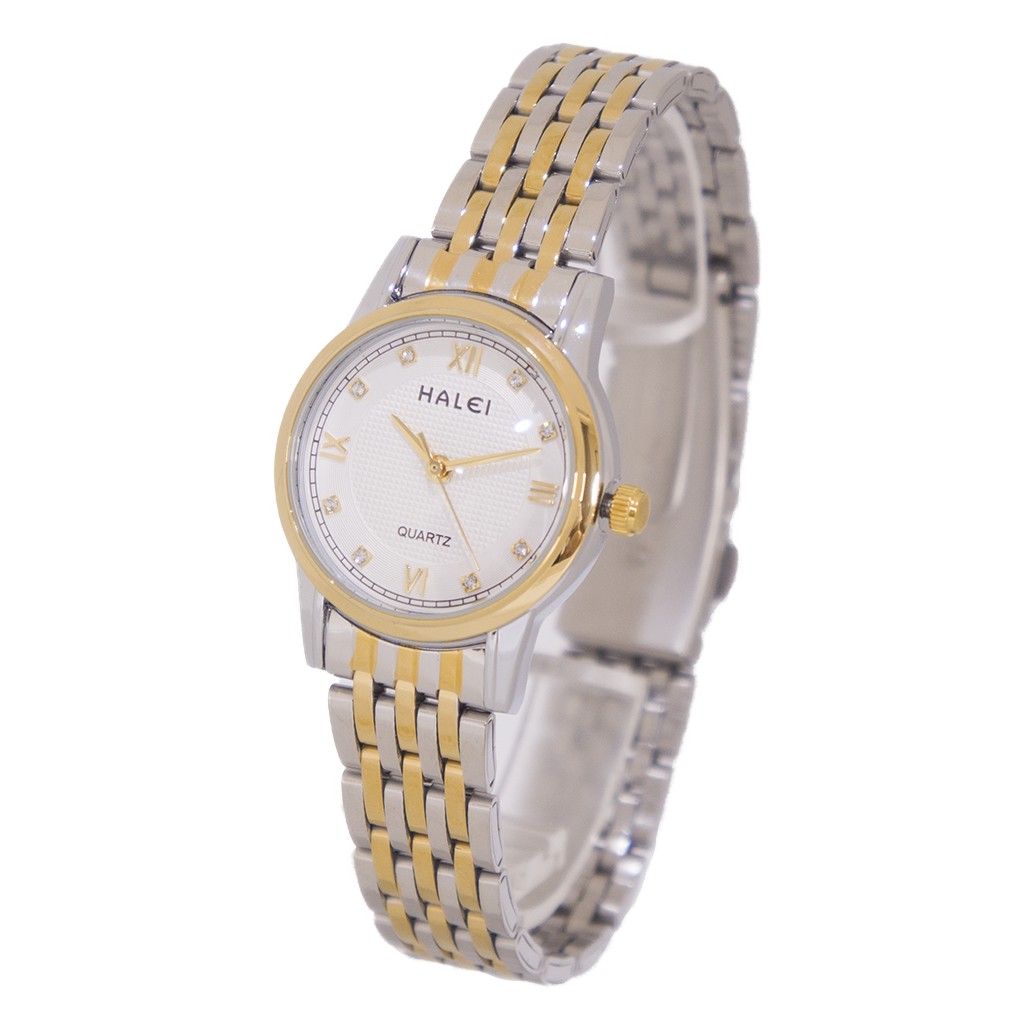 Halei watch Mall Jam Tangan Wanita Halei Original Dual Warna Rantai Kombinasi 559 L Romawi Diamond