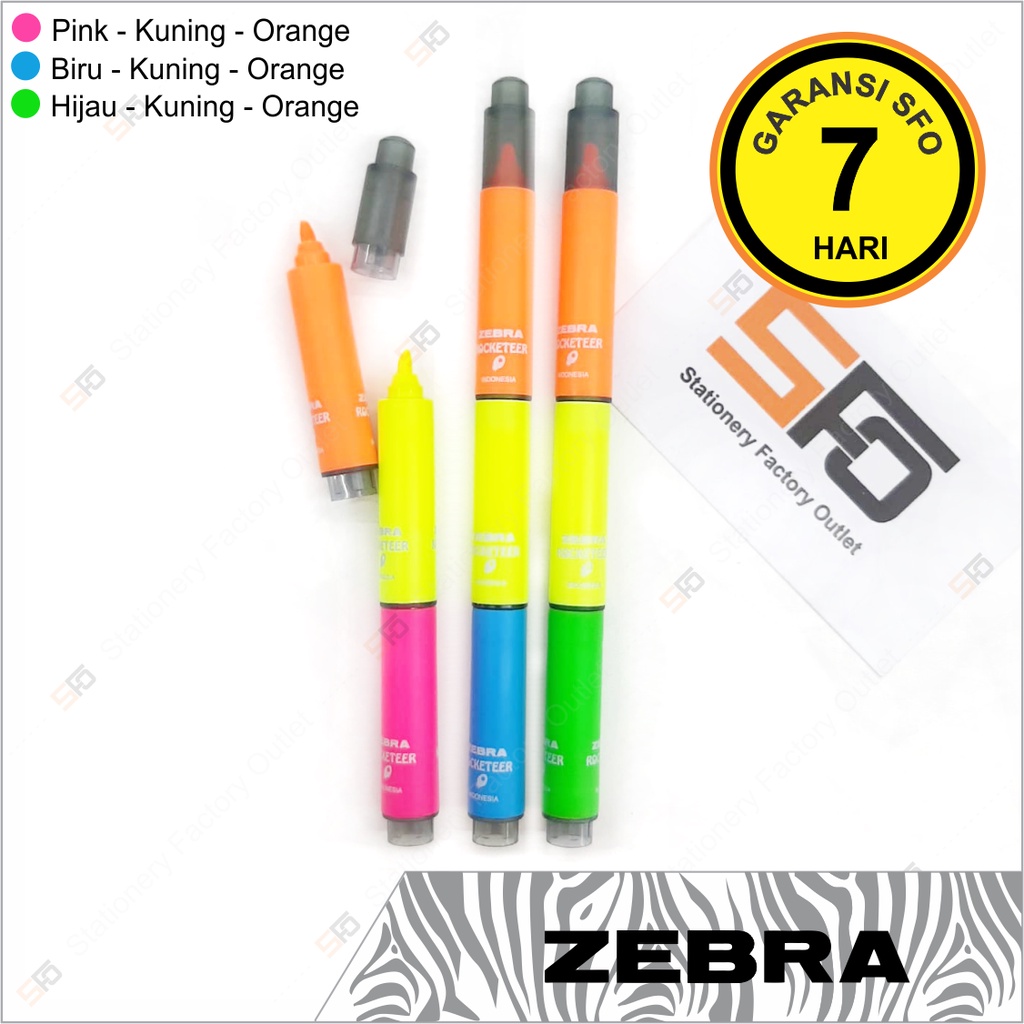 

Highlighter 3 Warna Zebra Rocketeer