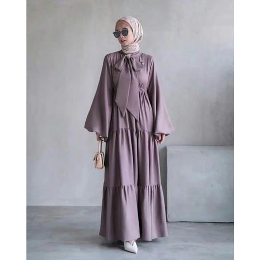 Arabelle Dress Kondangan Wedding Dress Gaun Pesta Muslimah Matt Shakila Premium Baju Lengan Balon Busui Friendly