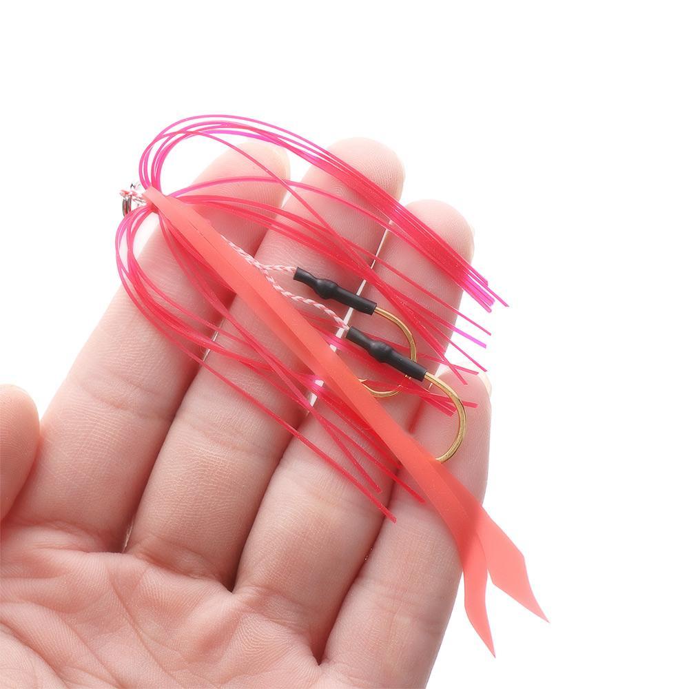 TOP 3pcs /set Rok Silikon Kawat Tahan Lama Kait Pancing Ganda SpinnerBait Manusia Hidup Bahan Karet