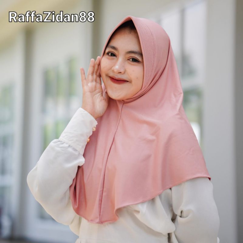 Jilbab Bergo Hamidah Jersey | Bergo Sport Jersey Premium | Kerudung Sekolah Size M-DUSTY